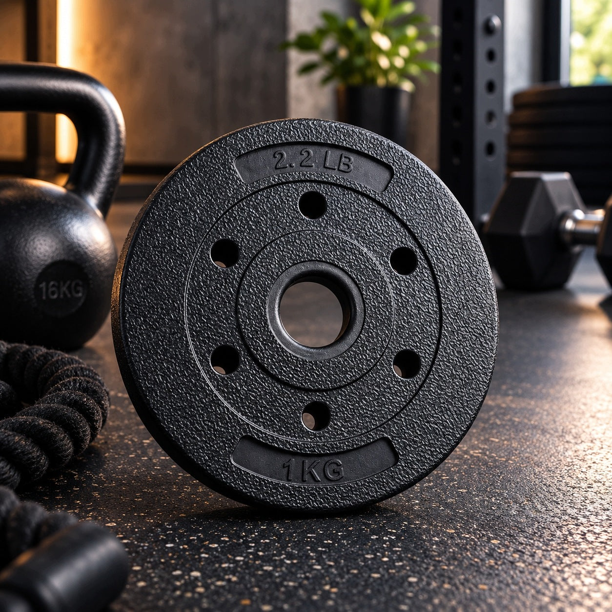 WEIGHT PLATE 1 KG 3,3 CM HOLE PLATE FOR DUMBBELLS Manufacturer code EFQD3
