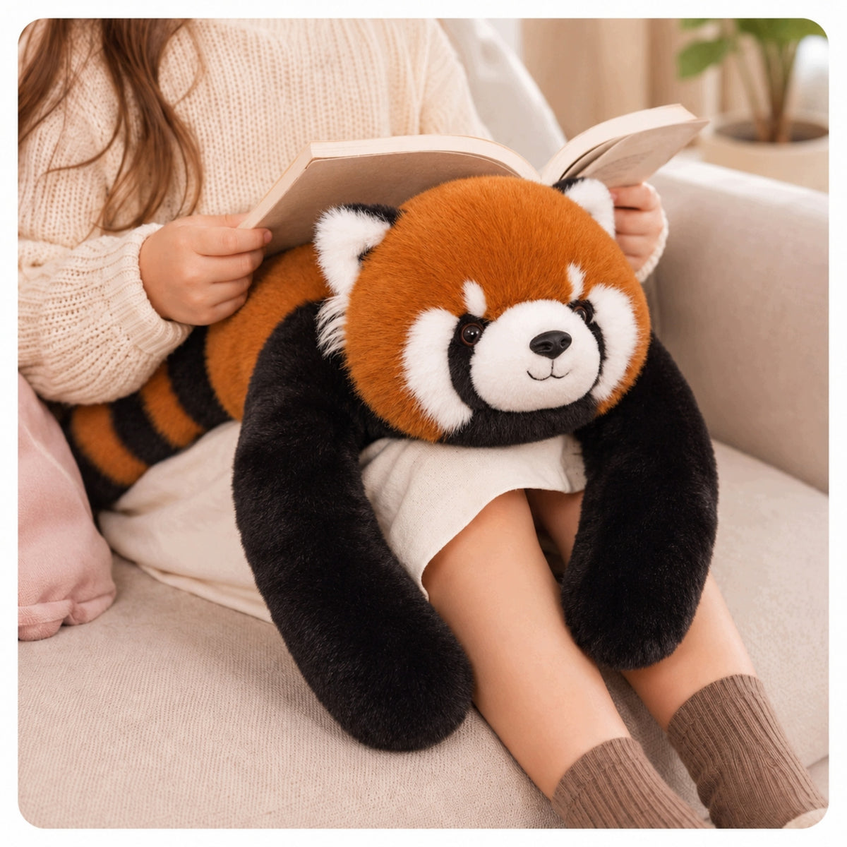 WEIGHTED BEAR PANDA RED STUFFED ANIMAL CUDDLY HEAVY BEAR FOR CHILDREN Packaging status original