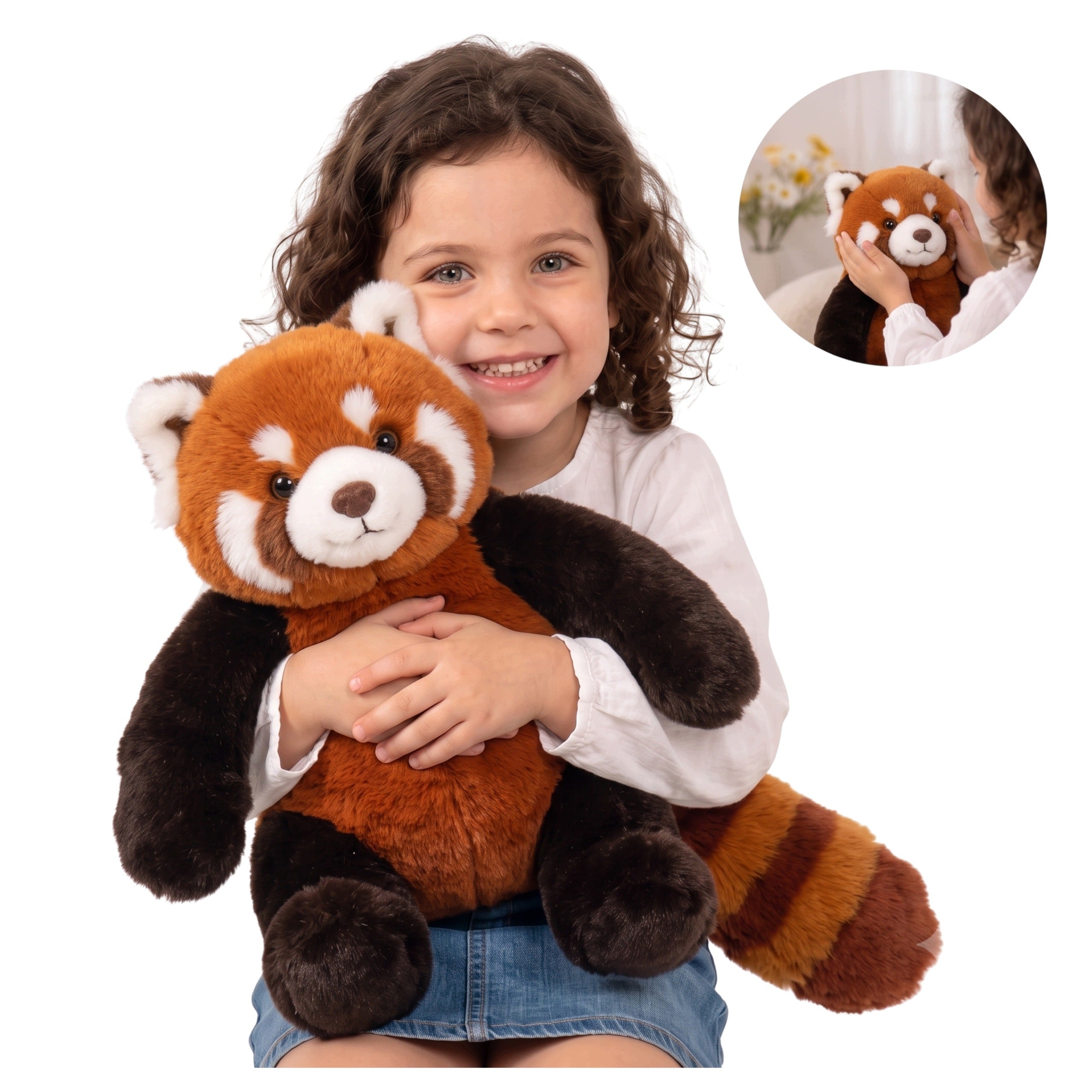WEIGHTED BEAR PANDA RED STUFFED ANIMAL CUDDLY HEAVY BEAR FOR CHILDREN
