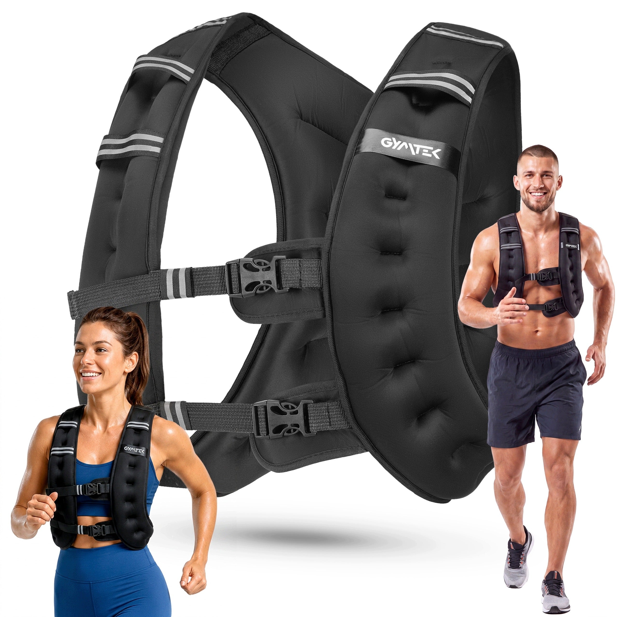 WEIGHTED VEST 10KG TRAINING ADJUSTABLE COMFORTABLE CLASP GYMTEK