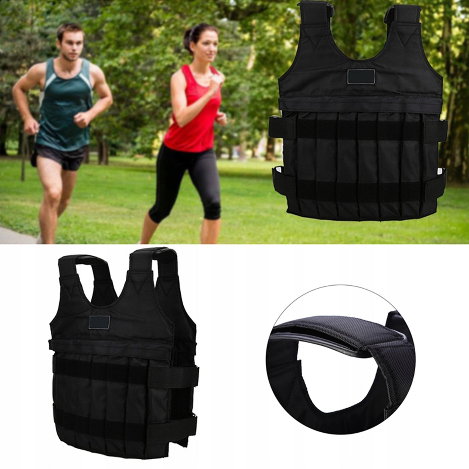 WEIGHTED VEST ADJUSTABLE 20KG Color black