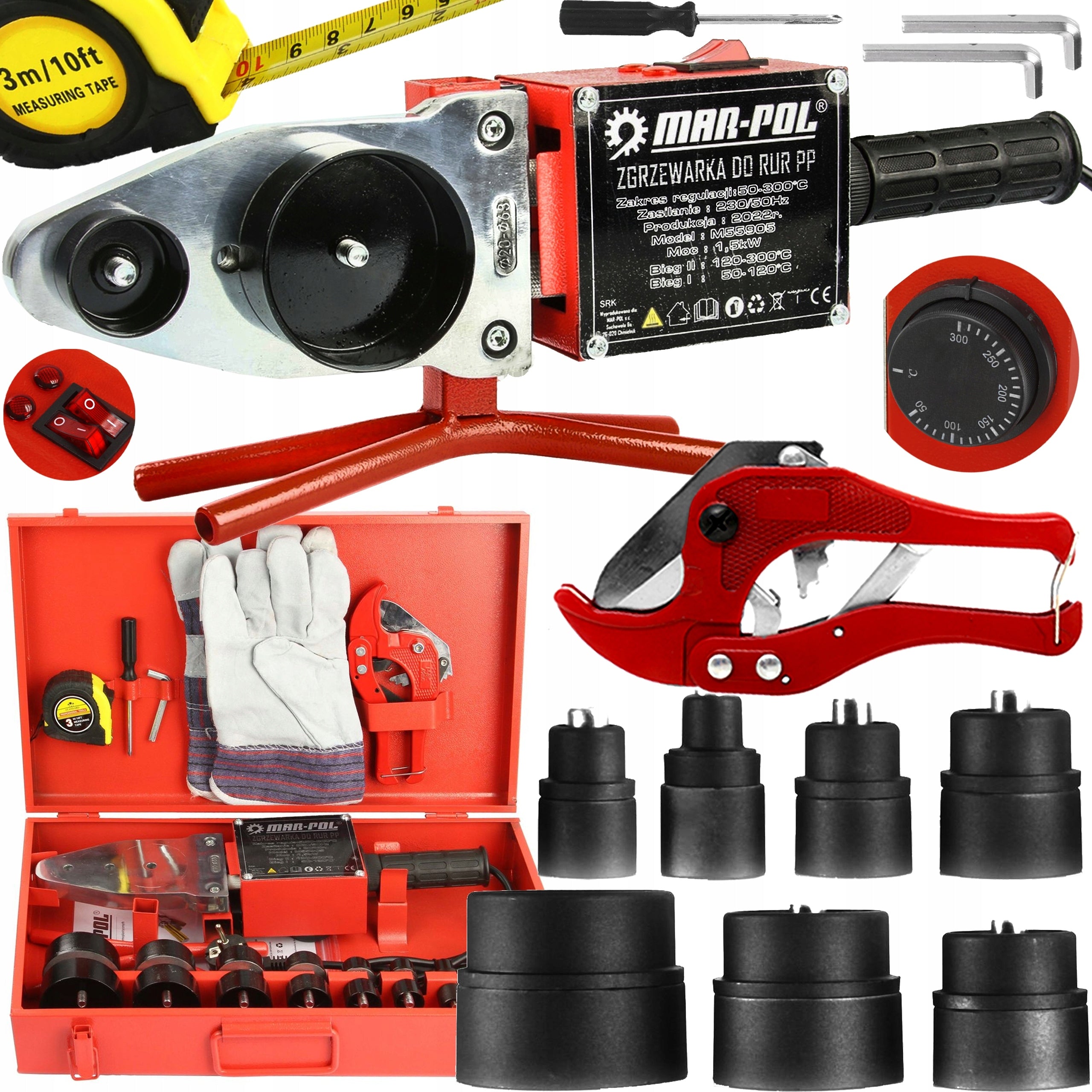 WELDING MACHINE FOR WELDING PIPES PP PVC SET WITH SUITCASE 16-63MM