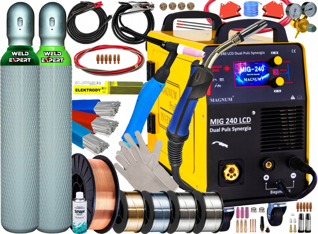 WELDING MACHINE MAGNUM MIG 240 DUAL PULSE LCD SYNERGY TIG