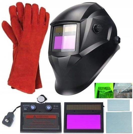 WELDING MASK 2in1 SELF-TINTING VISOR FILTER TRUE COLOR +GLOVES