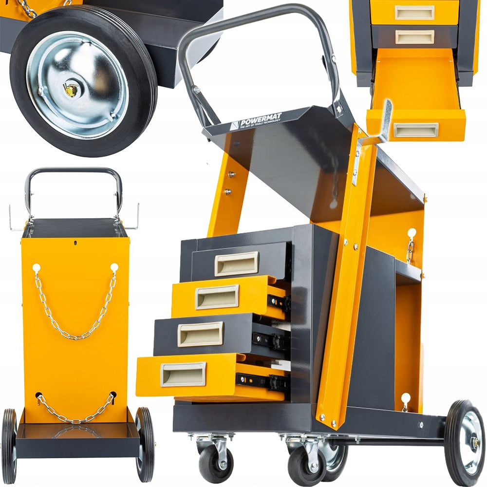 WELDING TROLLEY FOR WELDING MACHINES WITH SHELF FOR DRAWER CYLINDERS MOBILE 76x85x40cm