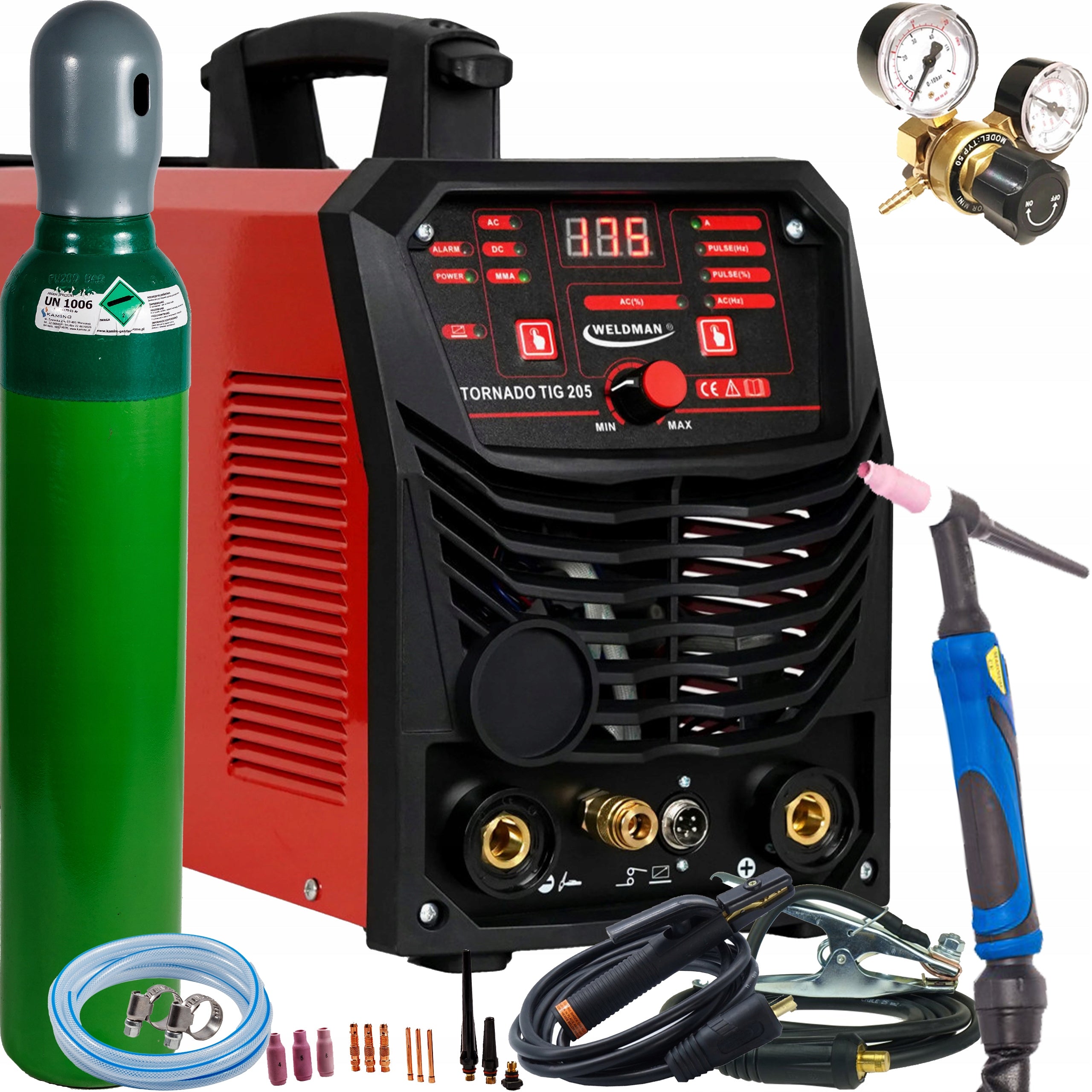 WELDMAN TORNADO TIG 205 AC/DC HF PULS TIG MMA Welder 200A IGBT SET3