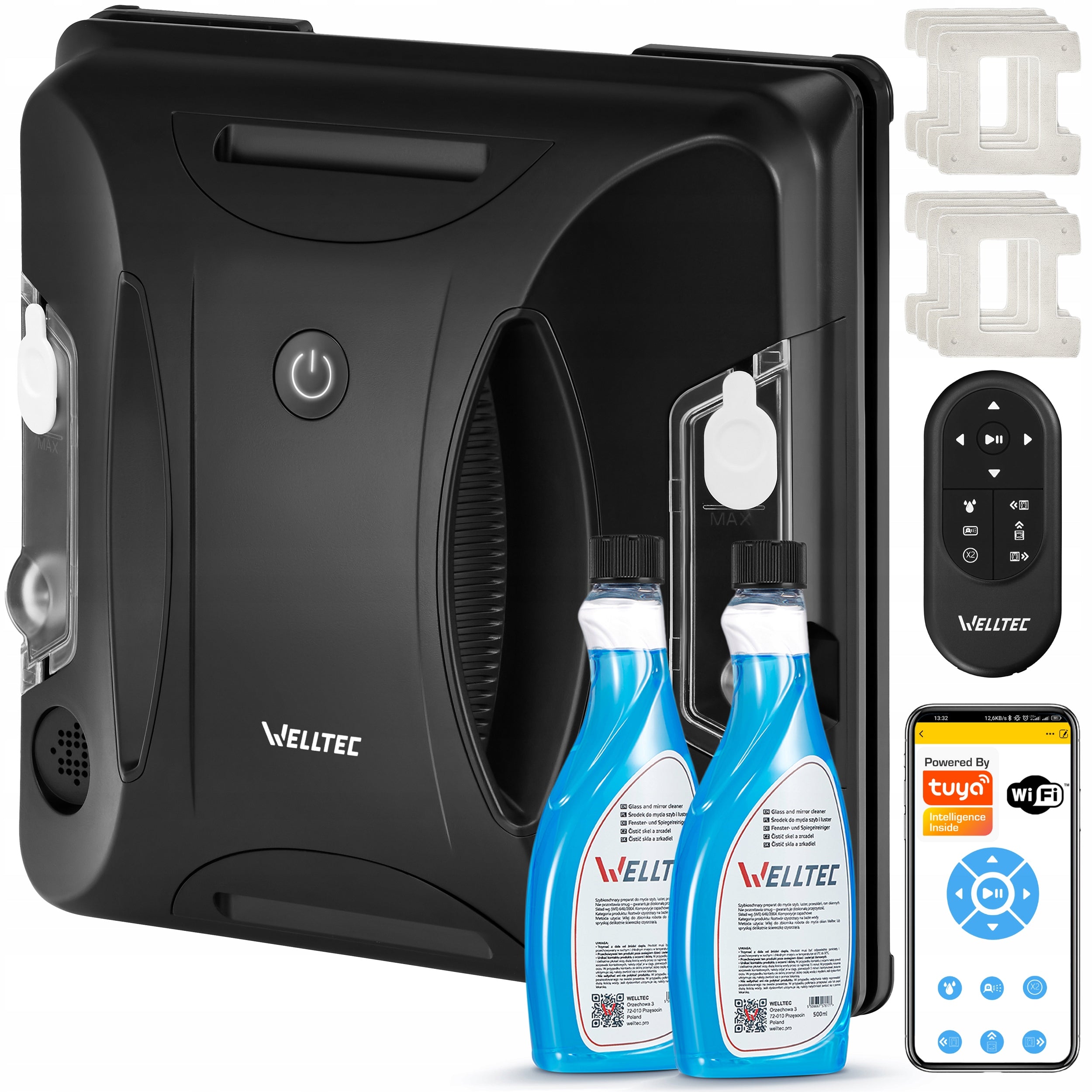 WELLTEC RX3 PRO - WINDOW CLEANING ROBOT | 4000Pa | WiFi | REMOTE CONTROL + ACCESSORIES
