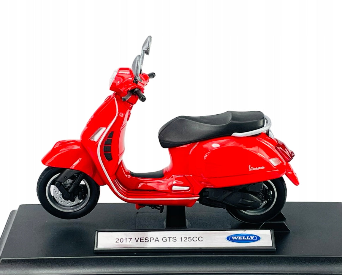 WELLY 2017 VESPA GTS 125CC 1:18 MOTORCYCLE SCOOTER WITH STAND WELLY Brand Welly