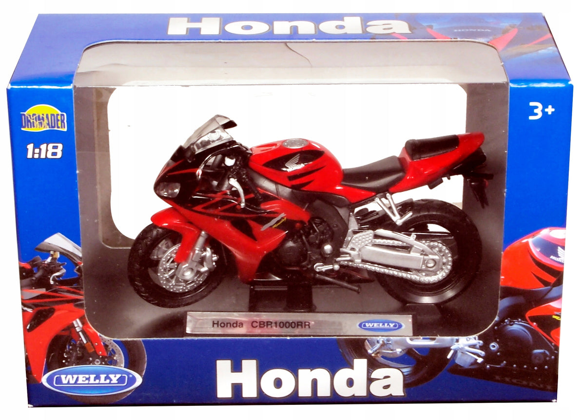 WELLY MOTORCYCLE HONDA CBR1000RR 1:18 MODEL ON STAND COLLECTION