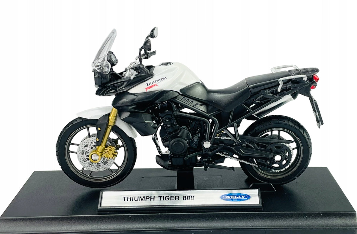 WELLY TRIUMPH TIGER 800 1:18 MOTORCYCLE NEW MODEL WITH STAND 12835 Kid's age 7+ years