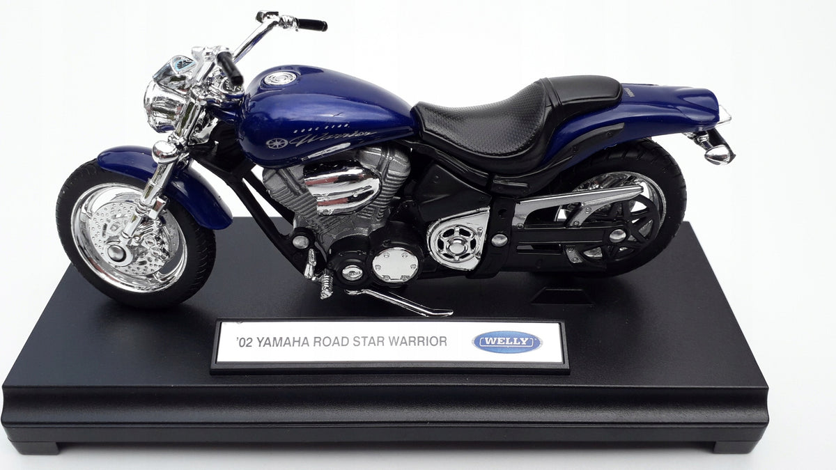 WELLY YAMAHA ROAD STAR WARRIOR 2002 Navy Blue Metal Motorcycle WELLY 1:18 Brand Welly