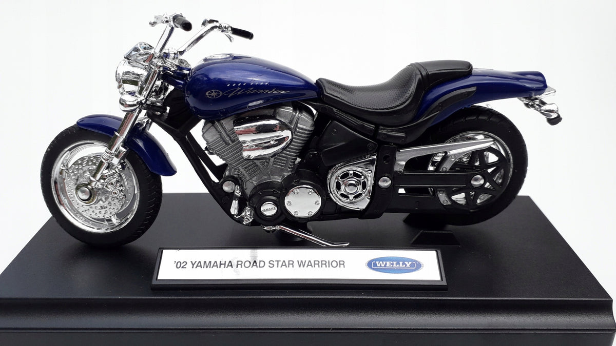 WELLY YAMAHA ROAD STAR WARRIOR 2002 Navy Blue Metal Motorcycle WELLY 1:18