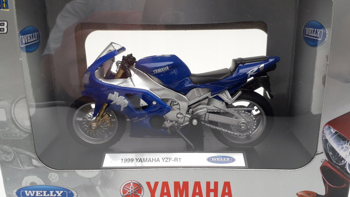 WELLY YAMAHA YZF-R1 1999 Blue Motorcycle Metal Model WELLY 1:18 Manufacturer code 27124236