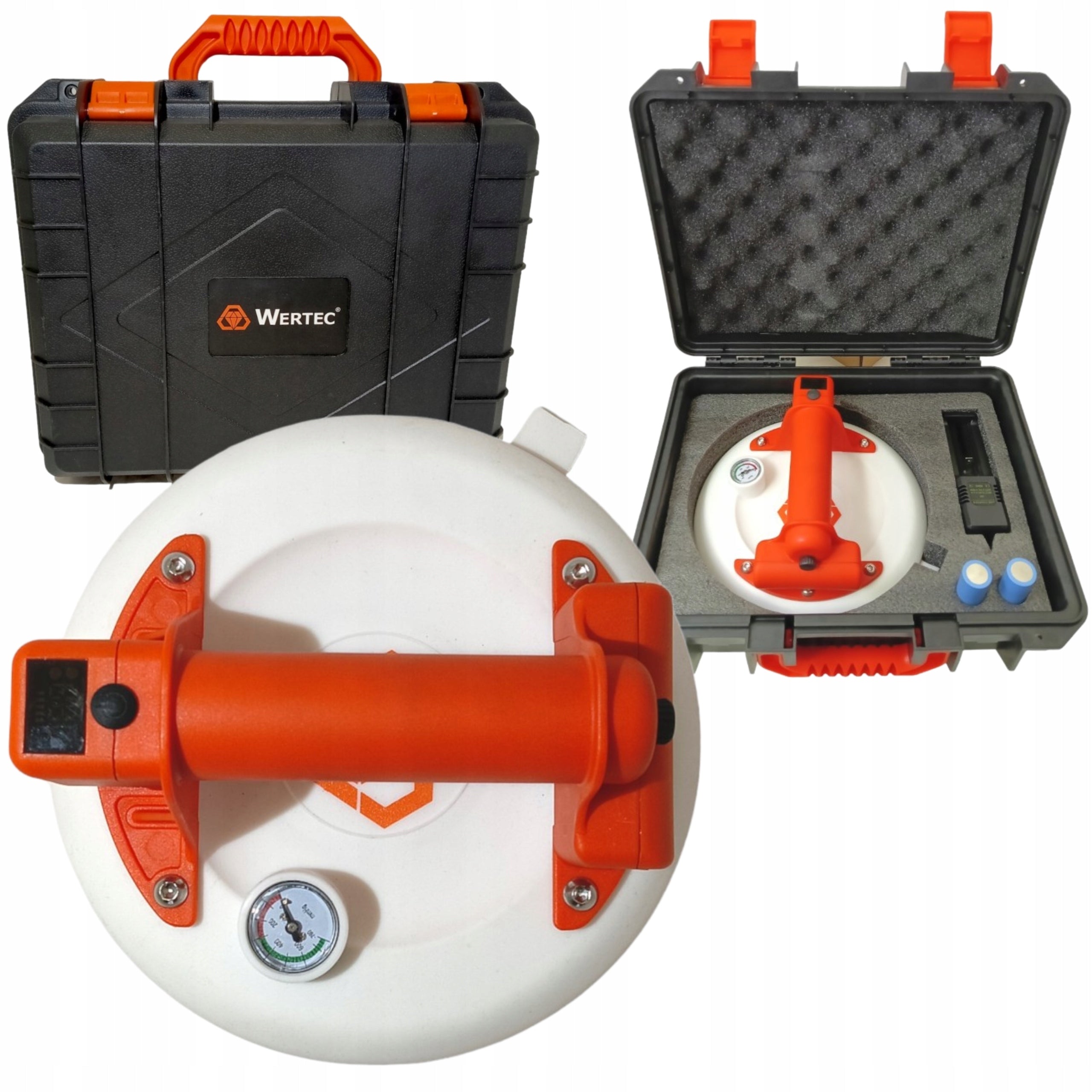 WERTEC PROFESSIONAL TILE SUCTION CUP 210mm AUTOMATIC WITH PRESSURE GAUGE
