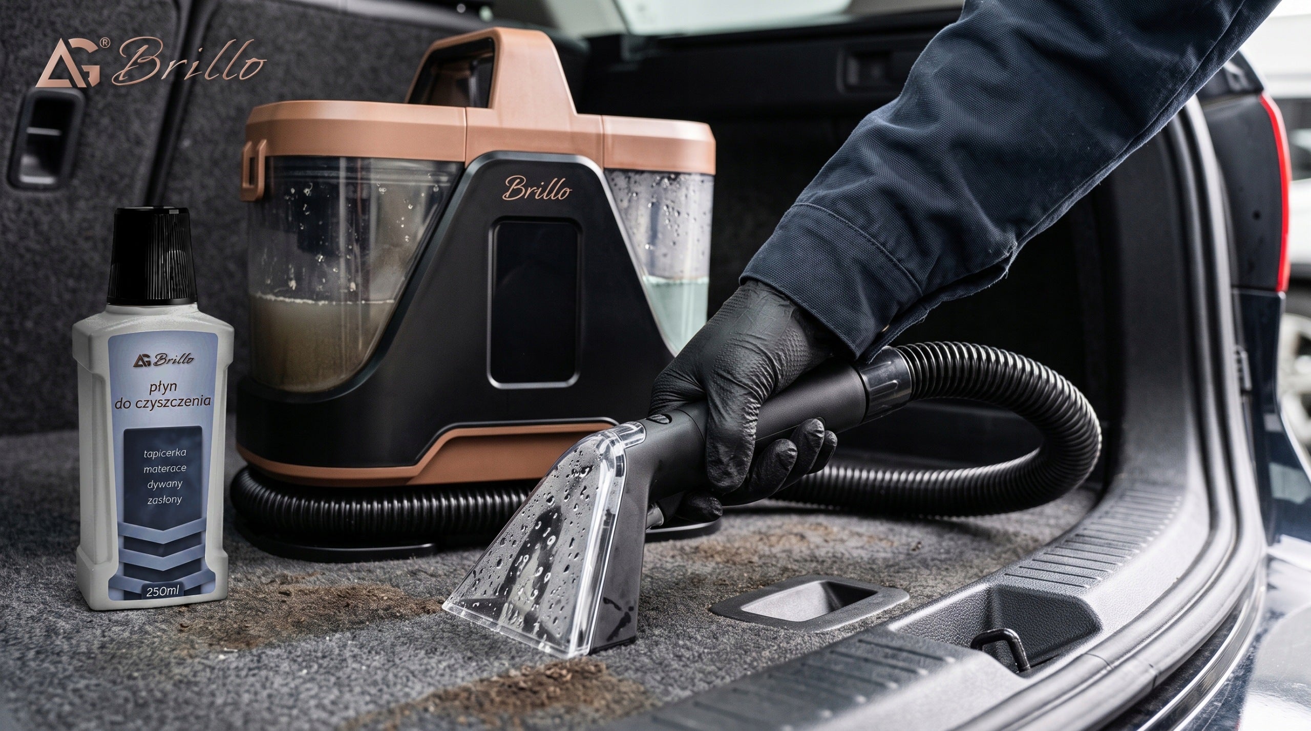 WET CARPET UPHOLSTERY WASHING VACUUM CLEANER DRY SPRAY + DETERGENT Manufacturer code Odkurzacz piorący AG Brillo Duo