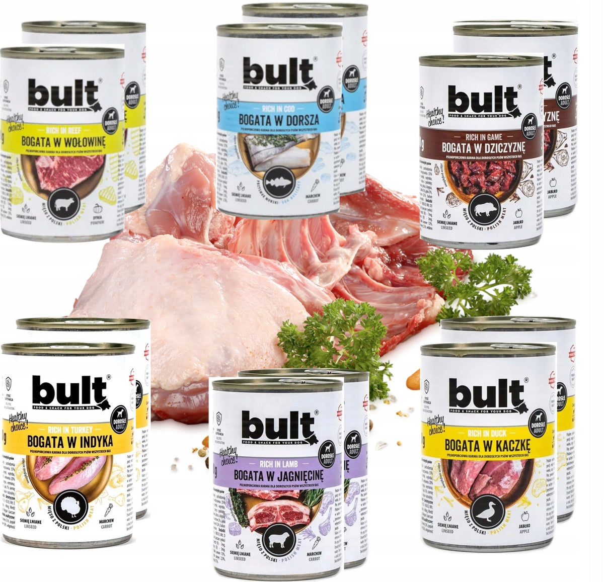WET DOG FOOD 12 x 800g. 6 FLAVORS BULT MIX 75% MONTHS CANNED FOOD Packaging status original