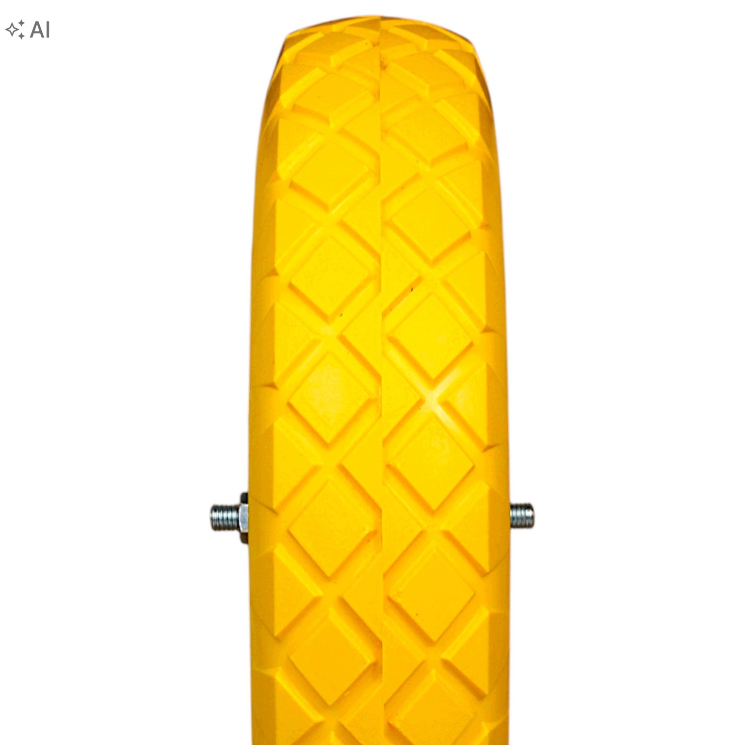WHEELBARROW WHEEL 4.00-8 PU FOAM YELLOW WITH AXLE Packaging status original