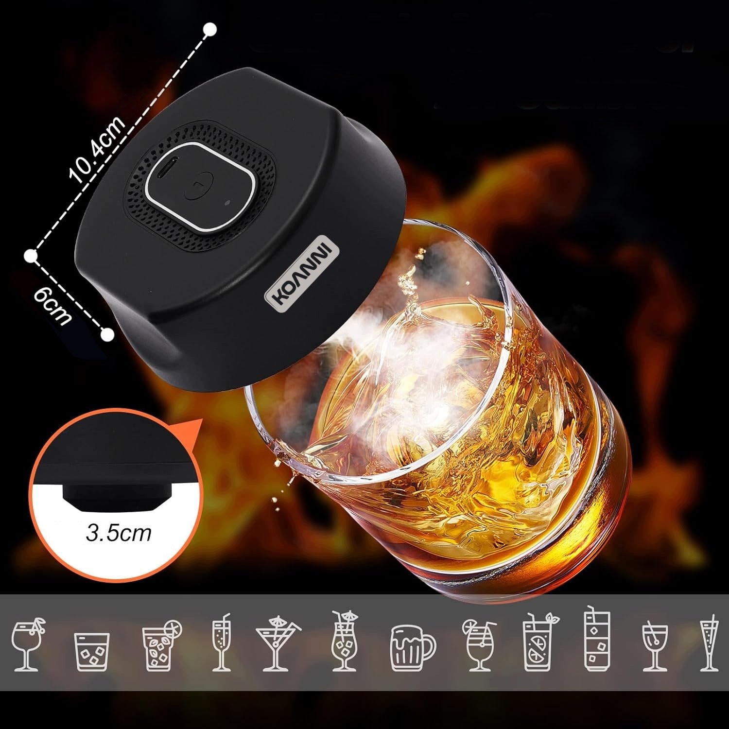 WHISKEY SMOKING SET ELECTRIC SMOKER GIFT FOR GUY KOANNI Manufacturer code Zestaw do wędzenia whisky smoker elektryczny