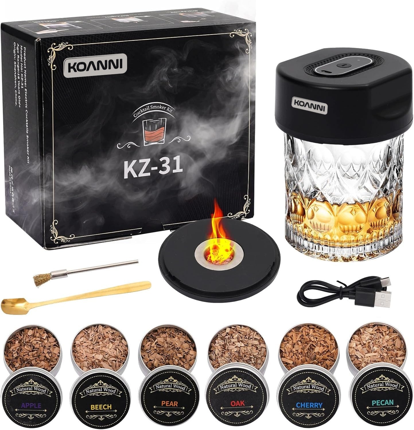 WHISKEY SMOKING SET ELECTRIC SMOKER GIFT FOR GUY KOANNI