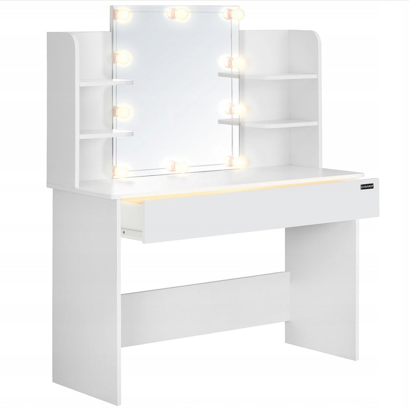 WHITE DRESSING TABLE COSMETIC WITH LED MIRROR