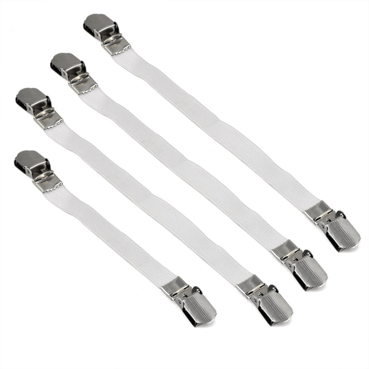 WHITE FASTENING CLIPS FOR IRONING BOARD COVER 4 PIECES