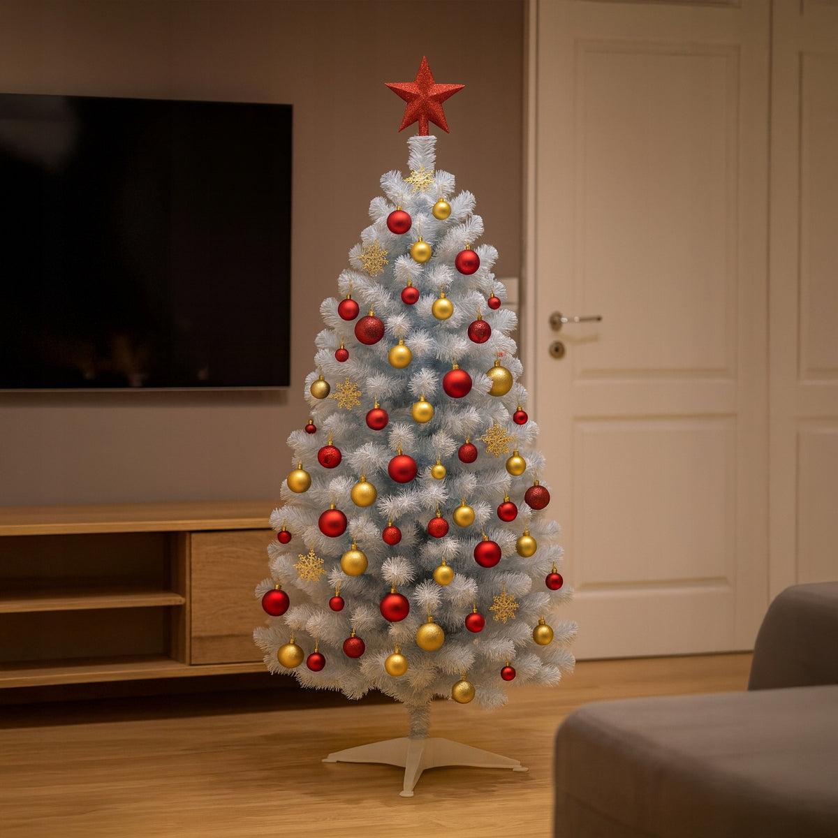 WHITE LADY 180cm BEAUTIFUL DENSE LARGE ARTIFICIAL CHRISTMAS TREE FIR PINE SPRUCE Manufacturer code GCH 180 WHITE 2