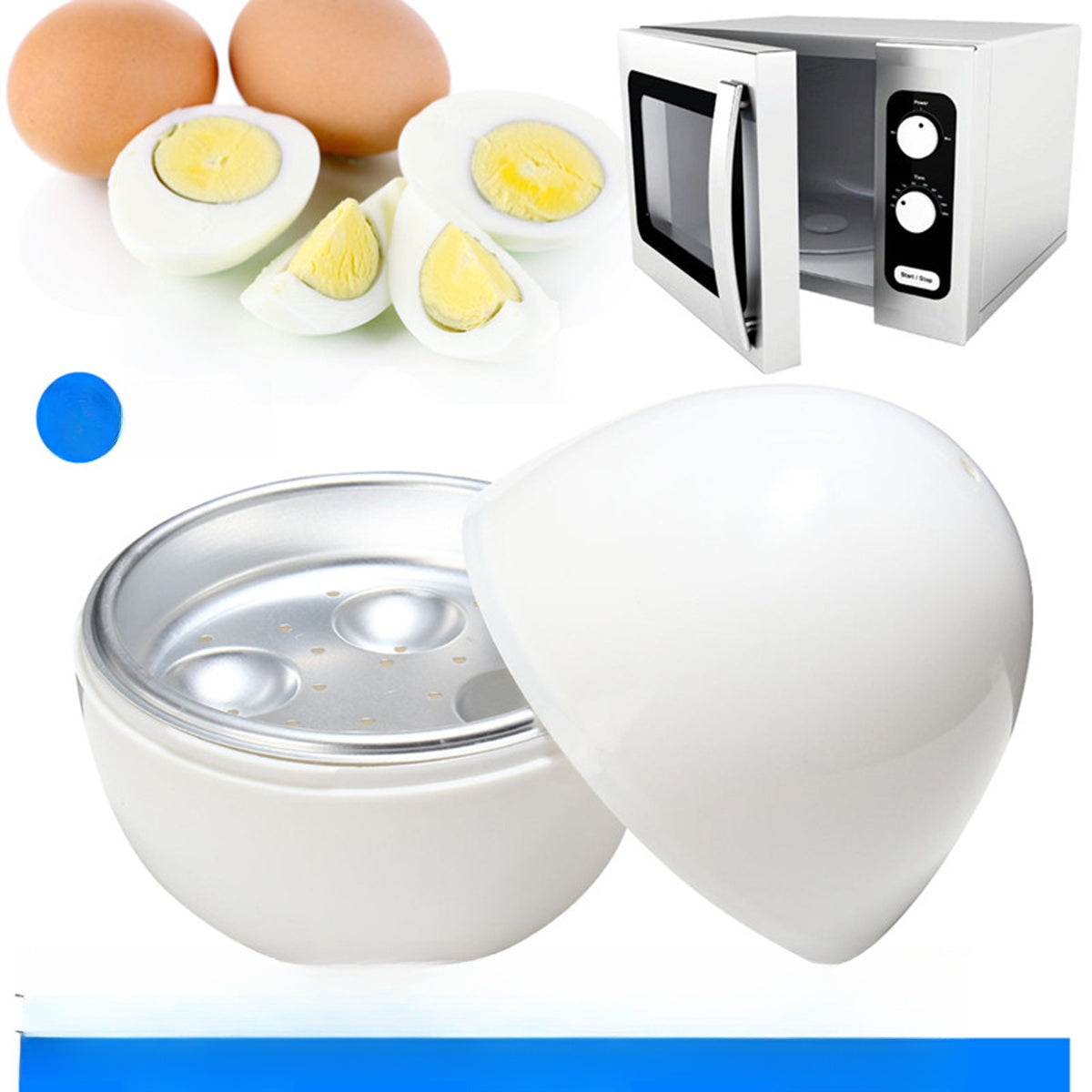 WHITE MICROWAVE EGG POACHER STEAMER WITH SAFE VENT FOR FRESH TENDER EGGS Brand no brand