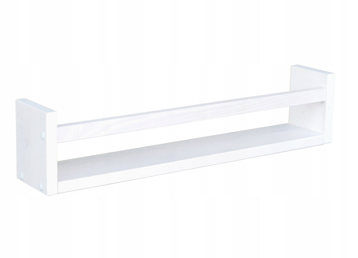 WHITE SHELF FOR CHILDREN'S BOOKS HANGING ON THE WALL NARROW WOODEN 54 CM