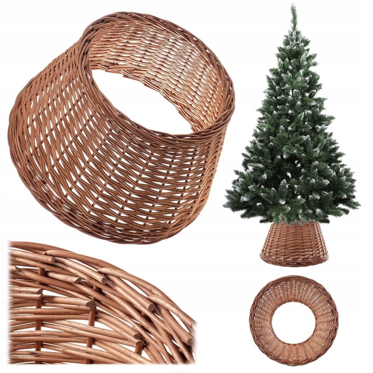 WICKER CHRISTMAS TREE STAND COVER 55 cm COVER BASKET NATURAL STAND
