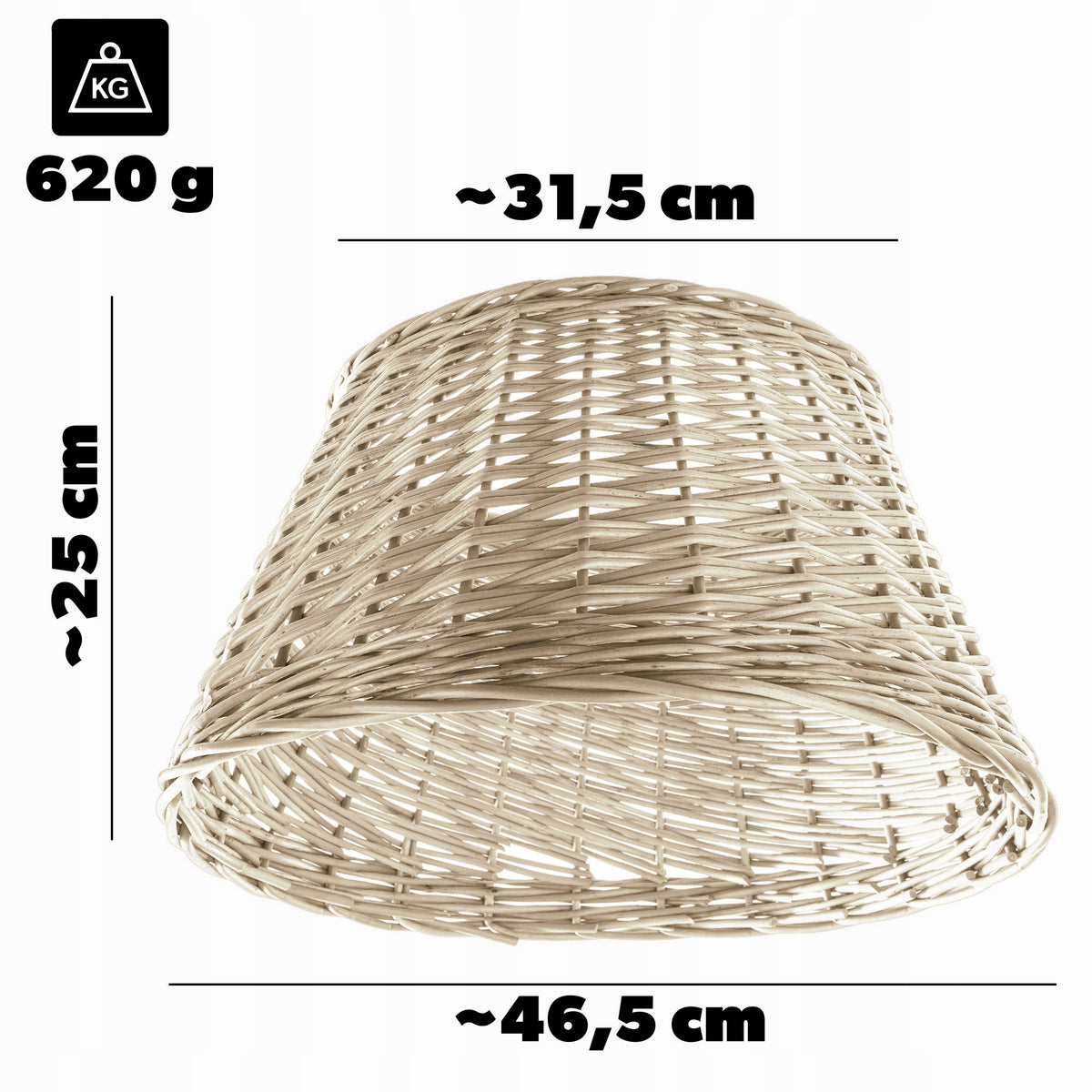 WICKER COVER FOR CHRISTMAS TREE STAND 45 cm COVER BASKET STAND WHITE Manufacturer code K16551