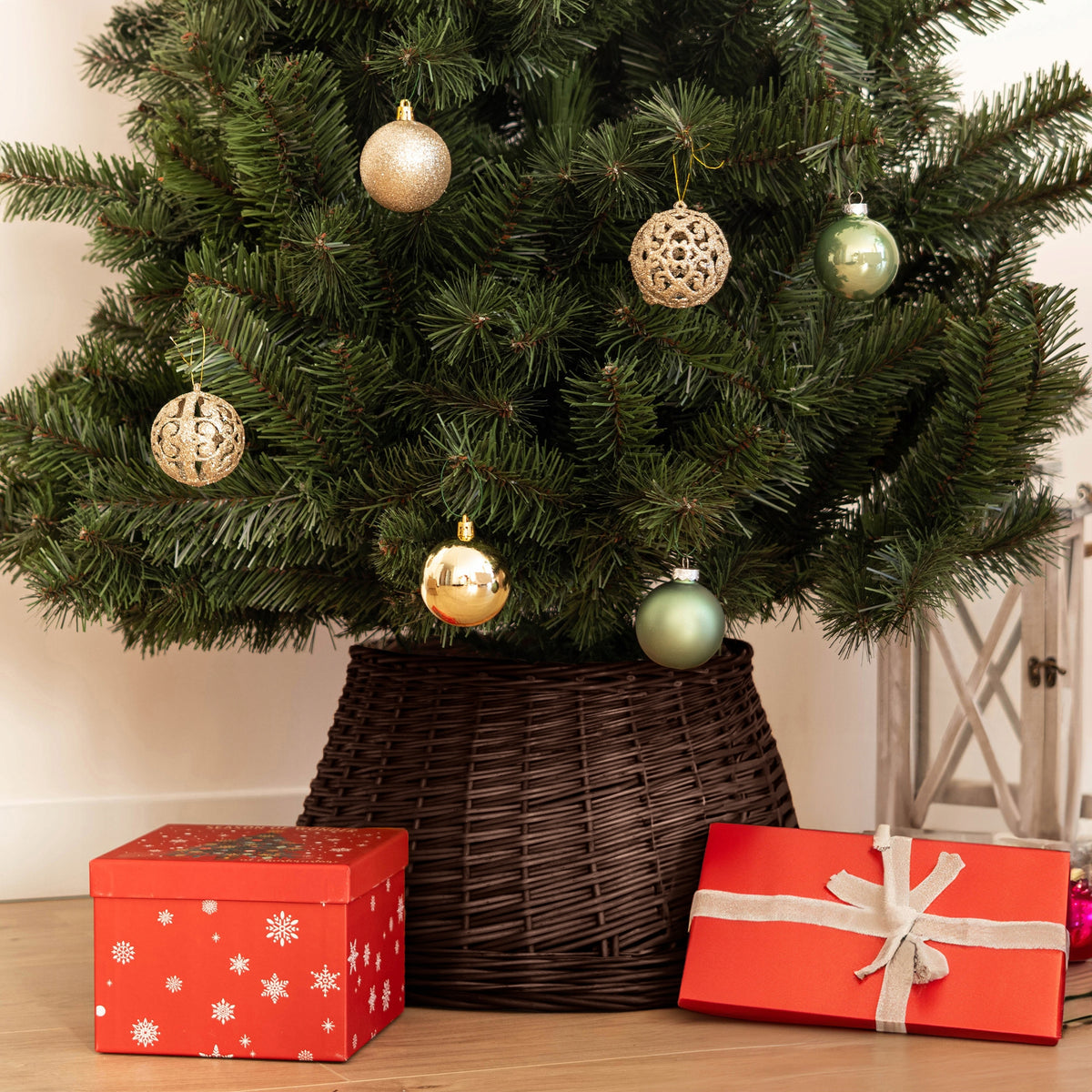 WICKER COVER FOR CHRISTMAS TREE STAND 55 cm COVER BASKET STAND BROWN Packaging status original