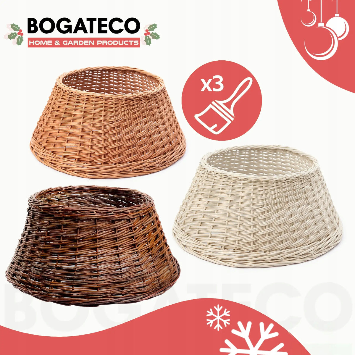 WICKER COVER FOR CHRISTMAS TREE STAND 80CM COVER FOR CHRISTMAS TREE WHITE Manufacturer code 5906079634113