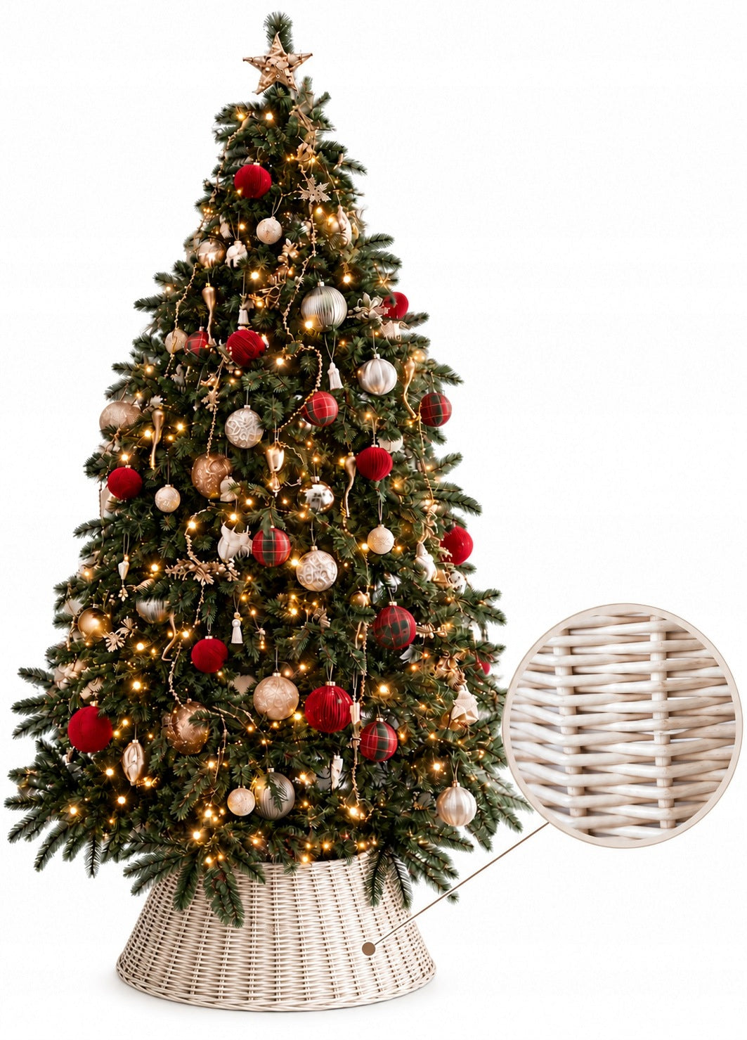 WICKER HYON STAND COVER FI 70 cm , CHRISTMAS TREE BASKET WHITE Brand no brand