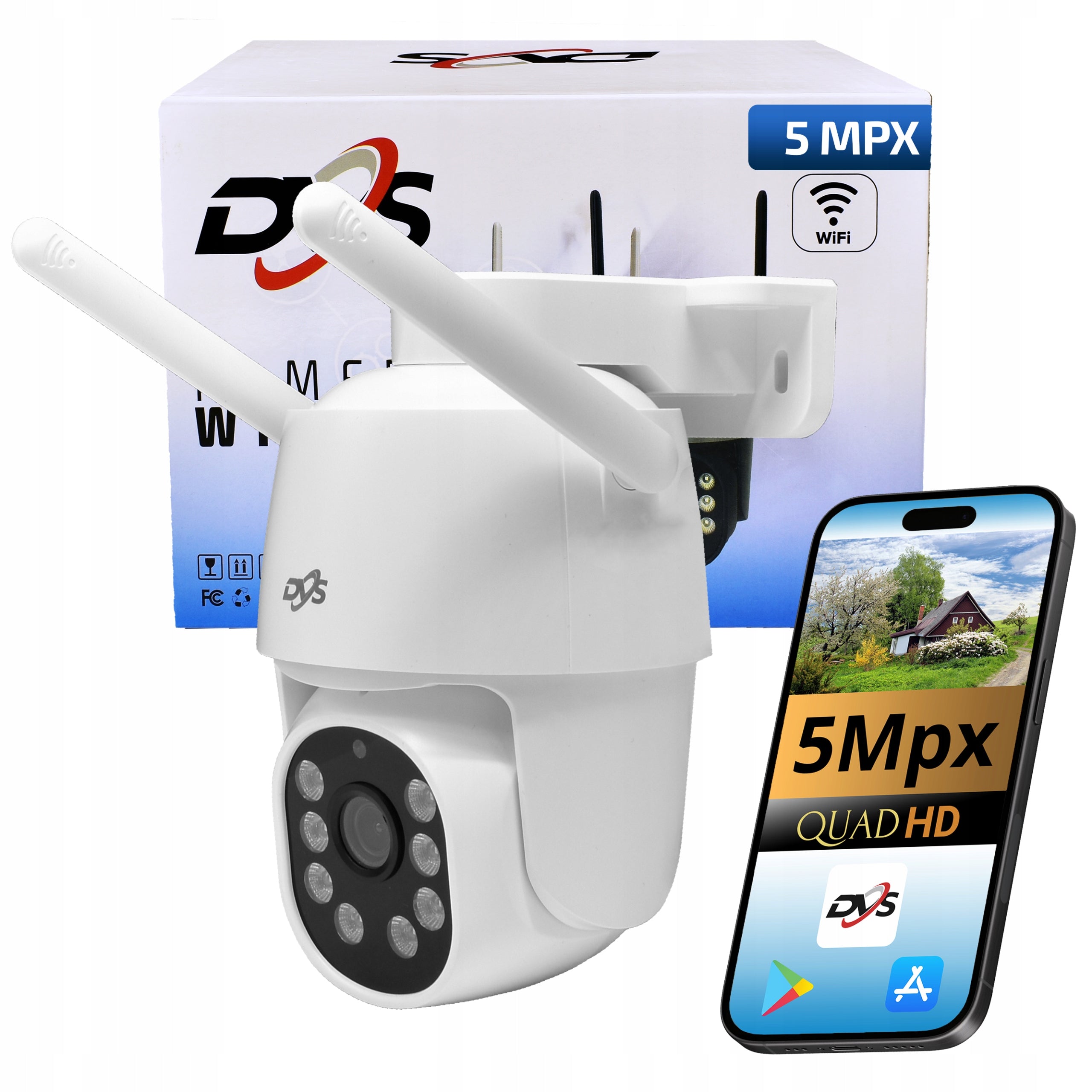WIFI CAMERA EXTERNAL ROTATING 5Mpx 4xZOOM ONVIF MICROPHONE SPEAKER DVS Packaging status original