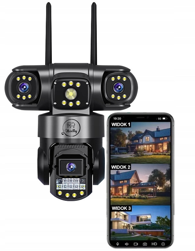 WIFI CAMERA OUTDOOR ROTATING TRIPLE 3X4MP ZOOM ALARM DETECTION IP SMART Manufacturer code KAMERA TRZY OBIEKTYWY 3X4MP ALARM WEWNĘTRZNA
