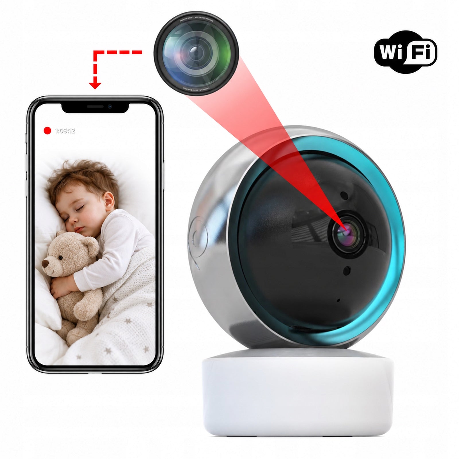 WIFI CAMERA ROTATING INDOOR FULL HD 2MP TUYA SMART DETECTION