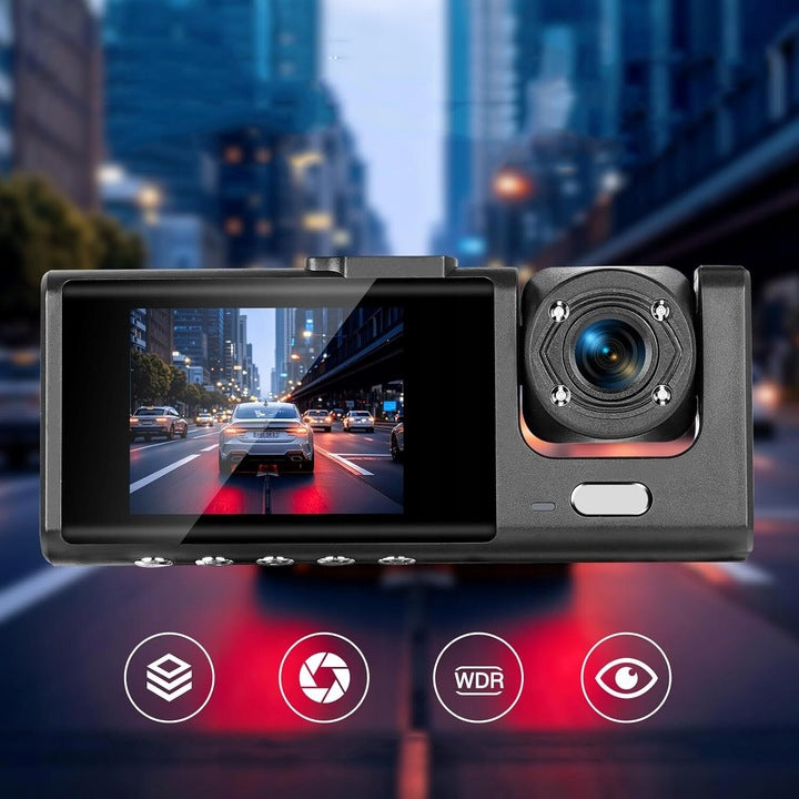 WIFI DASH CAM FULL HD VIDEO RECORDER 3 LENSES+64GB SD Memory card included none
