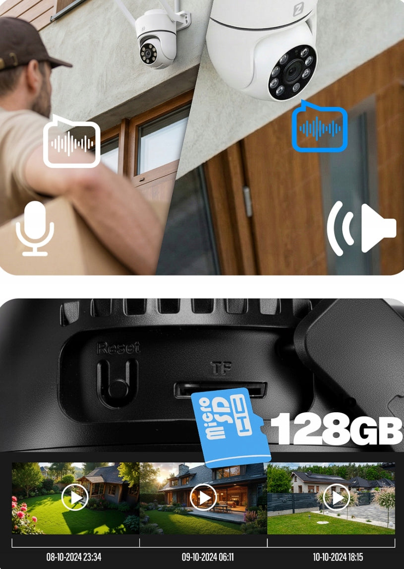 WIFI IP OUTDOOR CAMERA 3MPX ZOOM LED AI AUDIO P3 Product weight with unit packaging 1 kg
