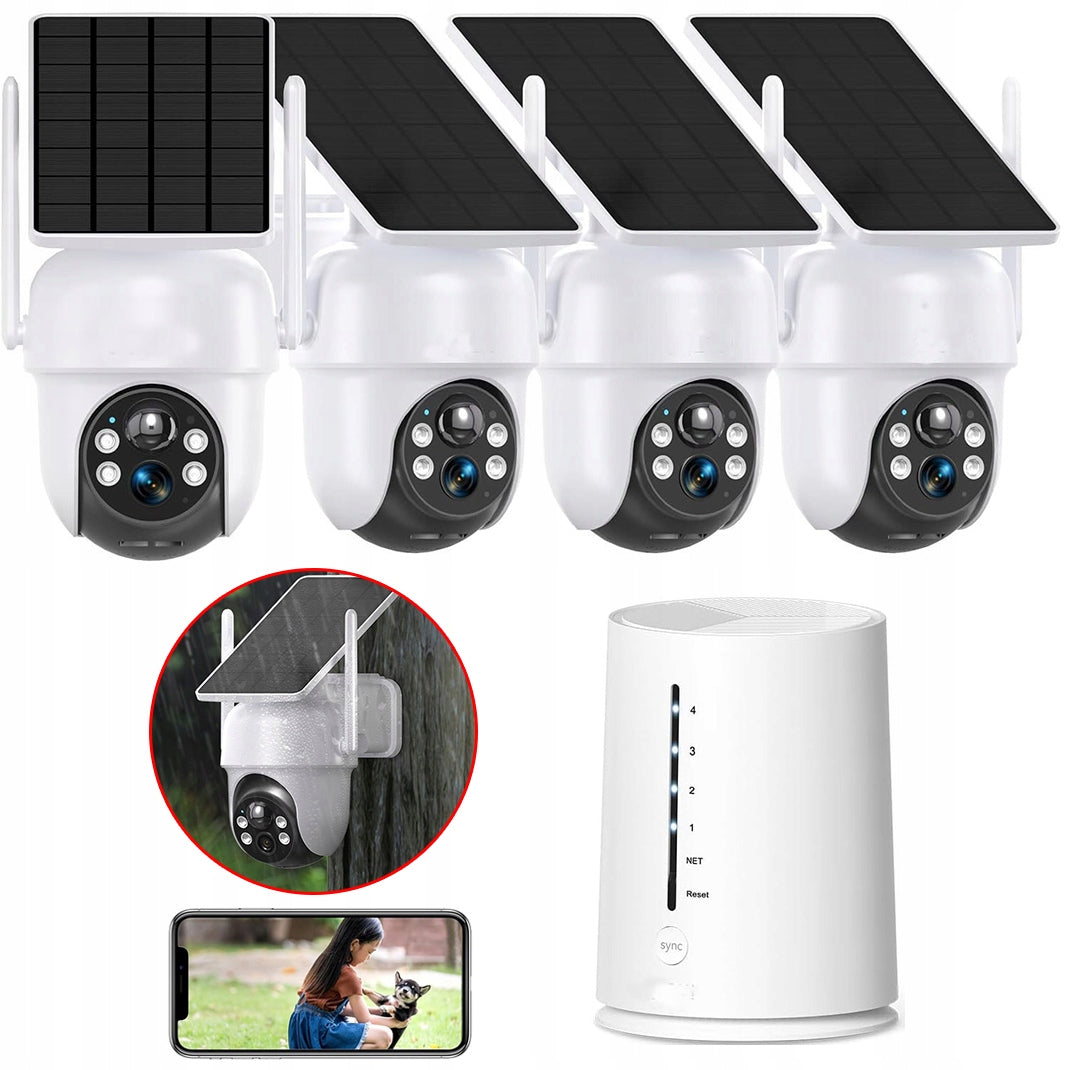 WIFI SURVEILLANCE KIT 4 4MPX ROTARY CAMERAS WITH 4X ZOOM BASE STATION
