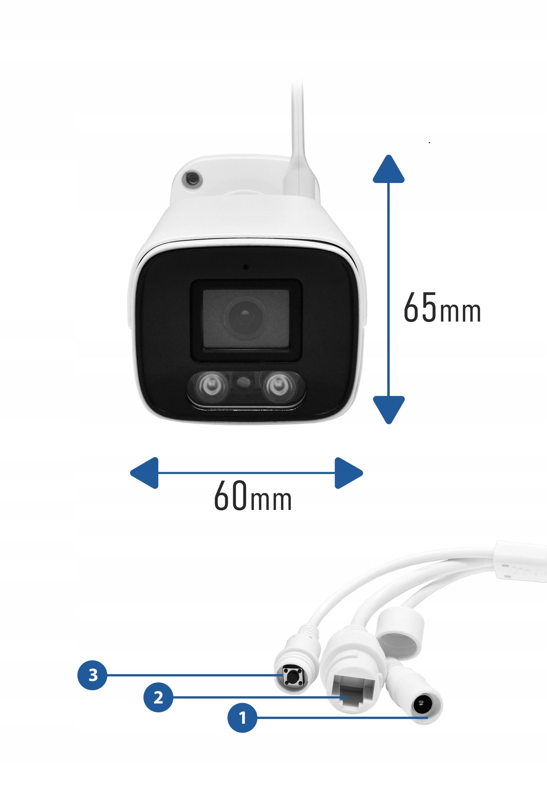 WIFI WIRELESS CAMERA IP 5MPX 2K IR20 METAL OUTDOOR AUDIO SMART DVS Model DVS-MP5036ET-IRW