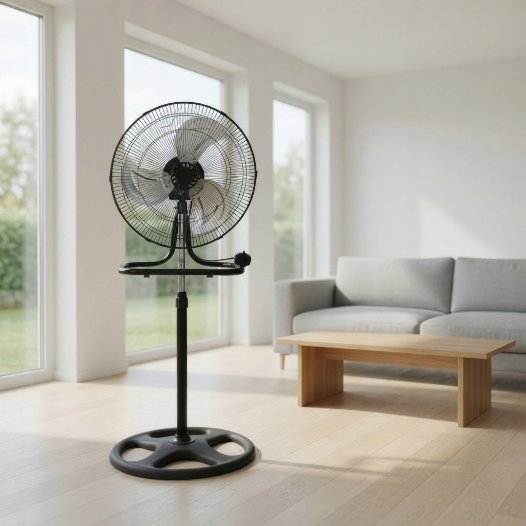WINDMILL FLOOR STANDING FAN WALL QUIET POWERFUL INDUSTRIAL 3 IN 1 Functions oscillation automatic oscillation tilt angle adjustment height adjustment other