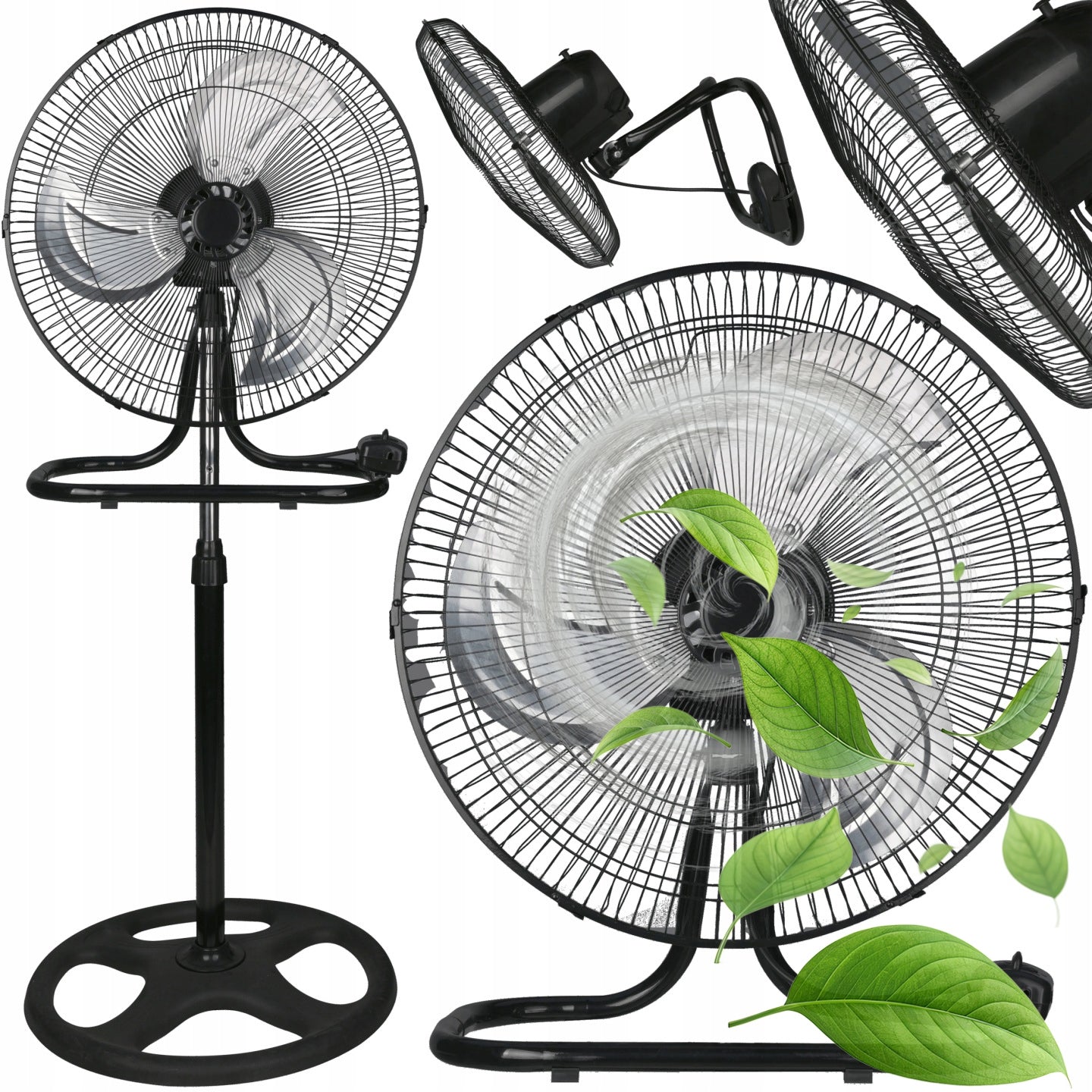 WINDMILL FLOOR STANDING FAN WALL QUIET POWERFUL INDUSTRIAL 3 IN 1