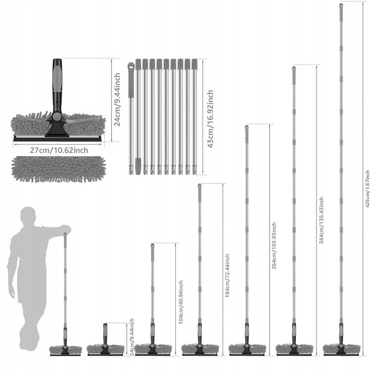 WINDOW CLEANING KIT TELESCOPIC SQUEEGEE Manufacturer code 4016858519119