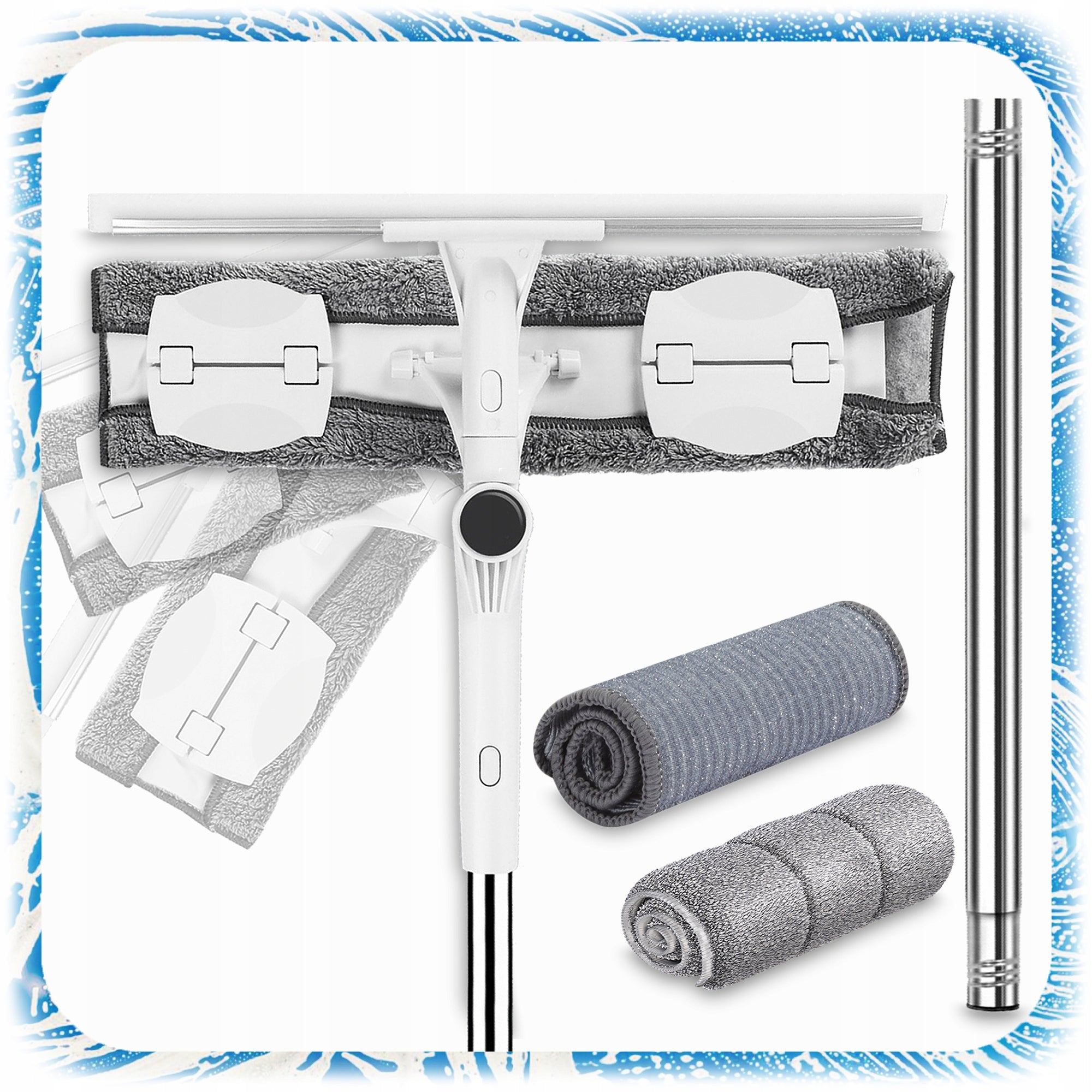WINDOW MOP WASHER FOR CLEANING WINDOWS MIRRORS FLOORS ADJUSTMENT 180CM +PULLER Packaging status original