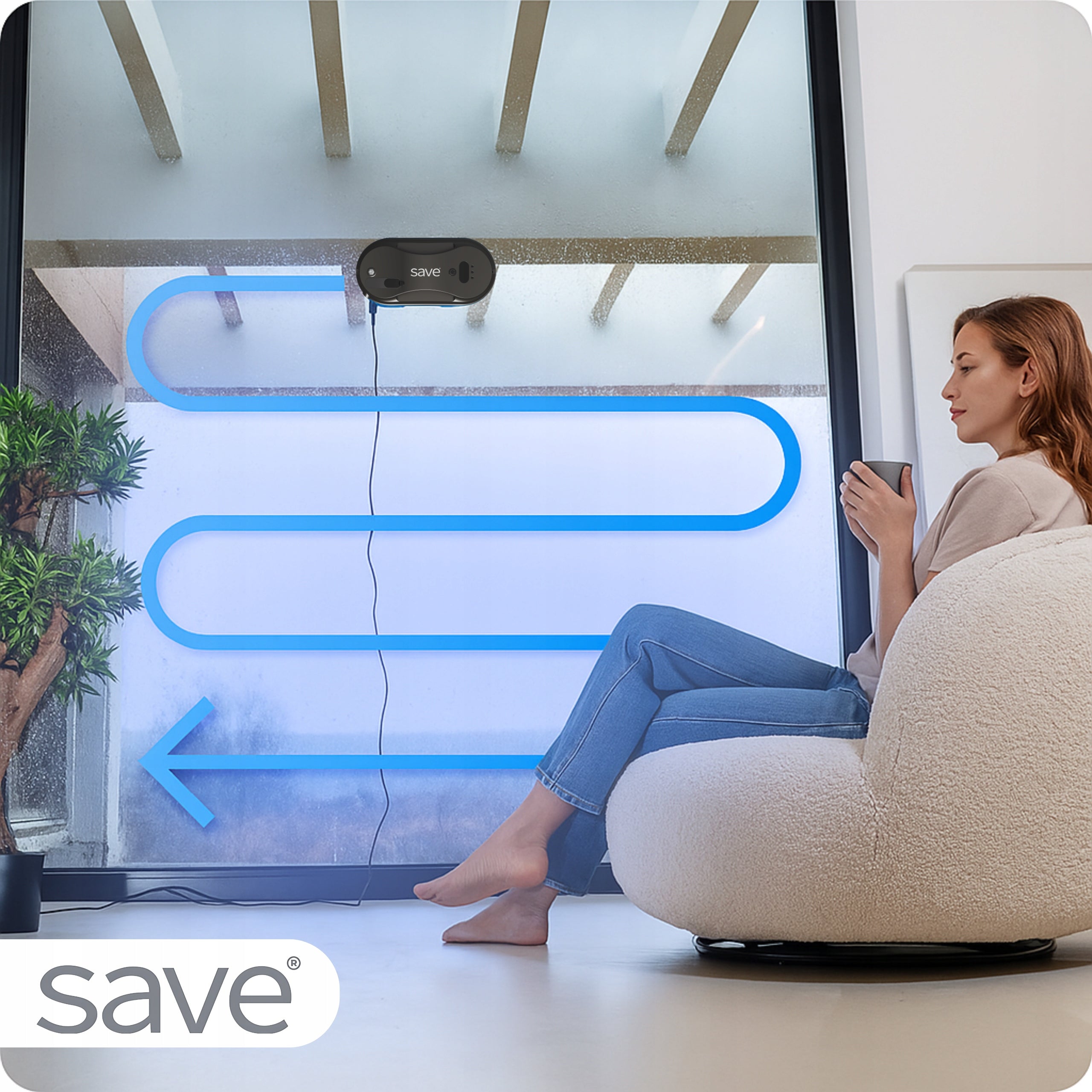 WINDOW ROBOT MIRROR WINDOW CLEANER Smart Window Washer SET Wireless operating time 30 min