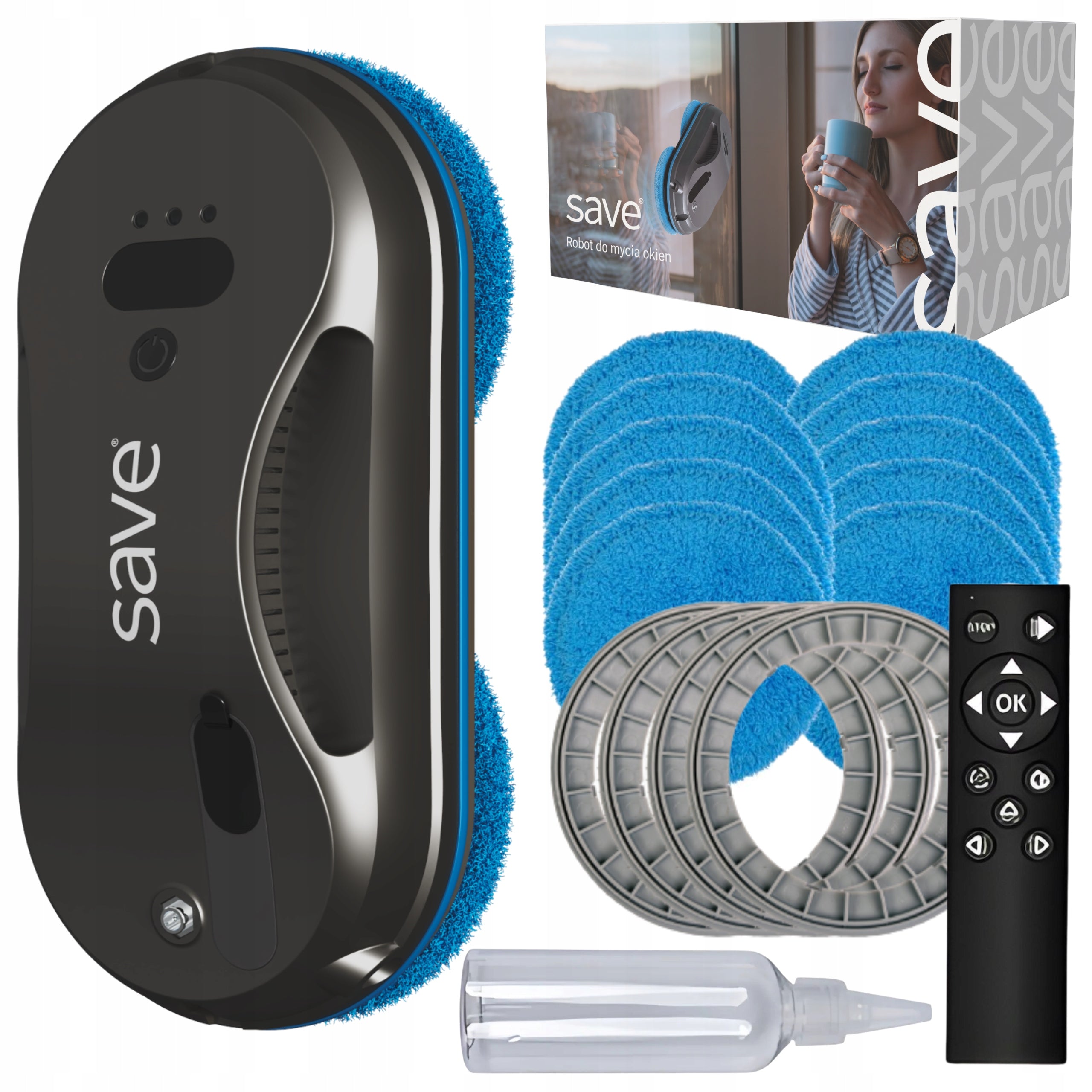 WINDOW ROBOT MIRROR WINDOW CLEANER Smart Window Washer SET