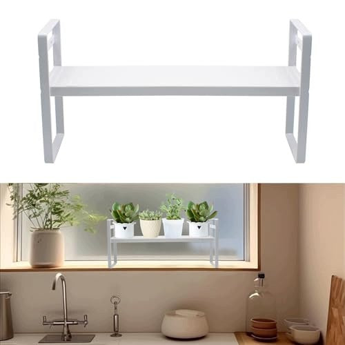 WINDOW SHELVING UNIT FOR PLANTS Telescopic 35 60 CM NARROW WINDOW SILL STEEL BL Brand no brand