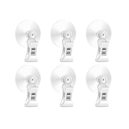 WINDOW SUCTION CUPS WITH CLIP PLASTIC TRANSPARENT GLASS 6 PCS. Brand no brand