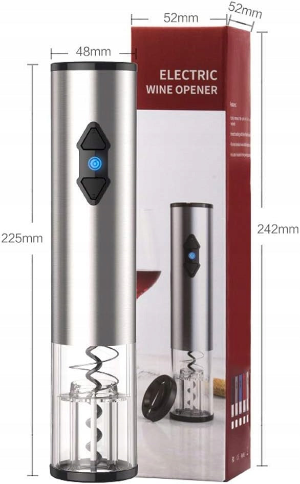 WINE CORKSCREW ELECTRIC OPENER STAINLESS STEEL INOX Manufacturer code KORKOCIĄG DO WINA ELEKTRYCZNY OTWIERACZ