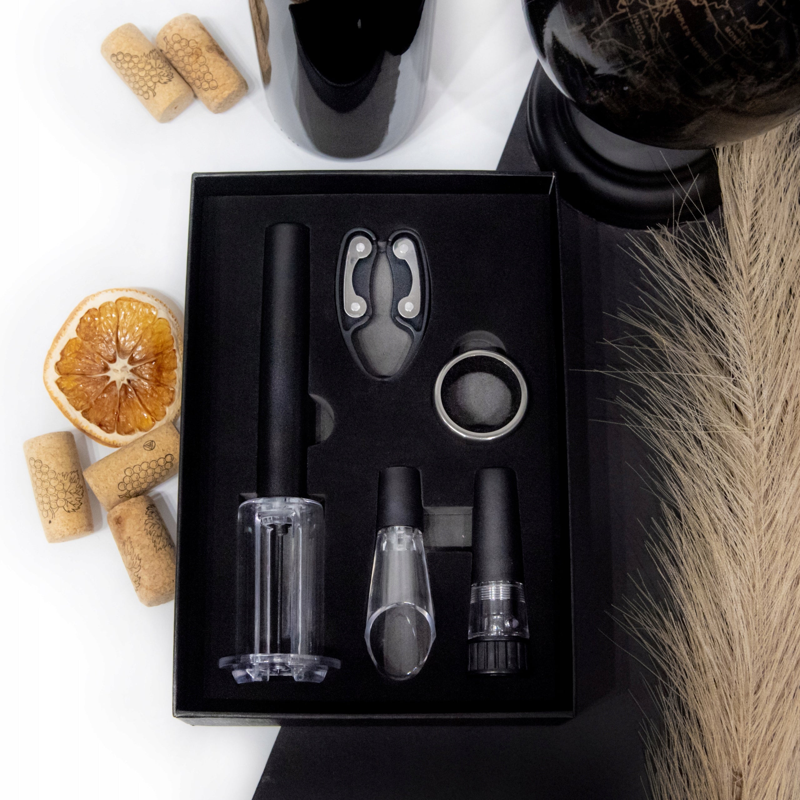 WINE SET corkscrew OPENER pressure VACUUM stopper for BIRTHDAY EAN (GTIN) 5907190827118